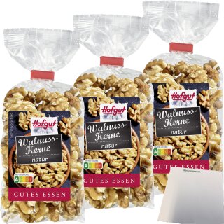 Hofgut Walnusskerne 3er Pack (3x100g Beutel) + usy Block