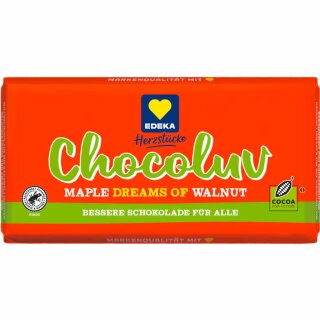 Edeka Herzstücke Chocoluv Walnuss Ahornsirup (150g Tafel)
