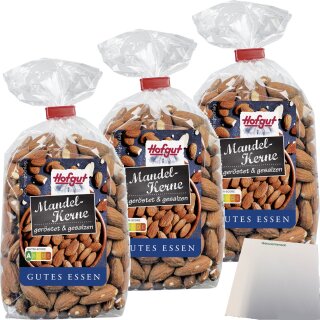 Hofgut Mandelkerne g+g 3er Pack (3x200g Beutel) + usy Block
