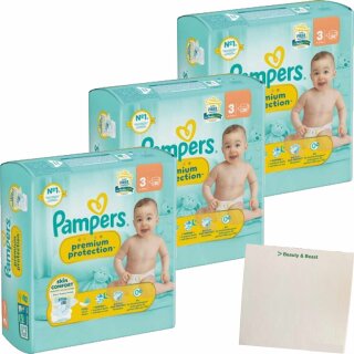 Pampers Premium Protection Gr3 6-10kg 3er Pack (3x30St Pakung) + usy Block