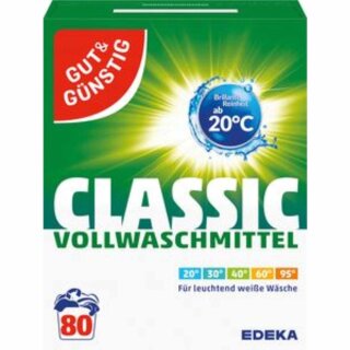 Gut & Günstig Classic Vollwaschmittel 80 Waschladungen (5,2kg Packung)