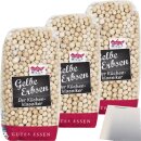 Hofgut Gelbe Erbsen 3er Pack (3x500g Beutel) + usy Block