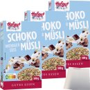 Hofgut Müsli Schoko Weniger süss 3er Pack (3x500g Packung) + usy Block
