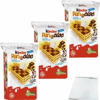 Kinder Pan e Cioc Milchcremeschnitte mit Schokostückchen (3x 10x28g Packung) + usy Block