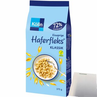 Kölln Knusprige Haferfleks Klassik (375g Beutel) + usy Block