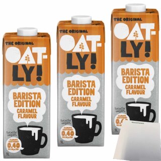 Oatly Barista Edition Caramel Flavour 3er Pack (3x1L Packung) + usy Block