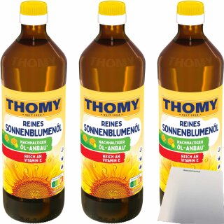 THOMY Reines Sonnenblumenöl 3er Pack (3x750ml Flasche) + usy Block