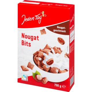 Jeden Tag Nougat Bits Getreidekissen 3er Pack (3x750g Packung) +usy Block