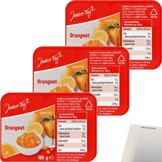 Jeden Tag Orangeat 3er Pack (3x100g Packung) + usy Block