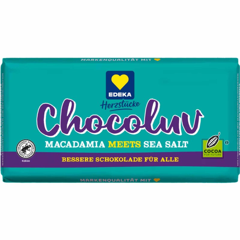 Edeka Herzstücke Chocoluv Macadamia Meersalz (150g Tafel)