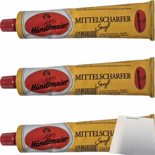 Händlmaier Mittelscharfer Senf 3er Pack (3x200ml Tube) + usy Block