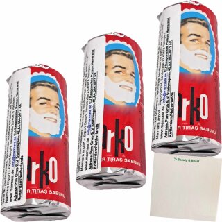 Arko Rasierseife Kremli Berber Tiras Sabunu 3er Pack (3x75g Packung) + usy Block