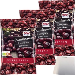 Hofgut Cranberries 3er Pack (125g Beutel) + usy Block