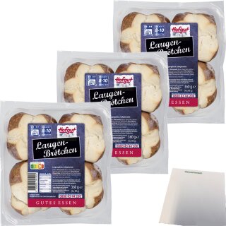 Hofgut Laugenbrötchen 3er Pack (3x360g Packung) + usy Block