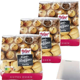 Hofgut Mini Muffins Vanille 3er Pack (3x225g Beutel) + usy Block
