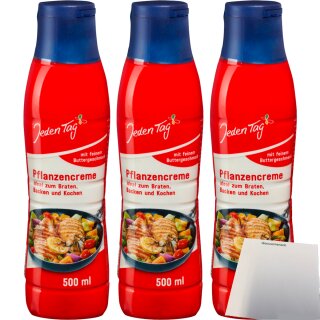 Jeden Tag Pflanzencreme 3er Pack (3x500ml Flasche) + usy Block