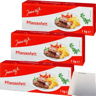 Jeden Tag Pflanzenfett 3er Pack (3x1kg Packung) + usy Block