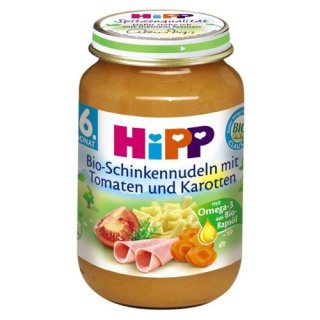 Hipp Bio-Schinkennudeln mit Tomaten und Karotten, 190g