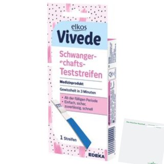 Elkos Vivede Schwangerschafts Teststreifen (1 Stück) + usy Block