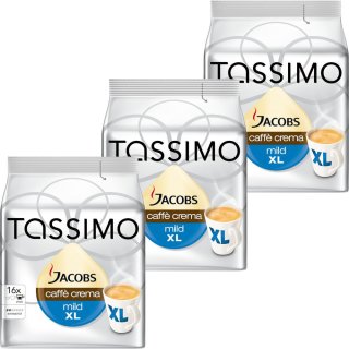 Tassimo T-Disc Jacobs Caffè Crema mild XL Becherportion 3er Set (3x16 Portionen)