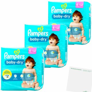 Pampers Baby-Dry Gr4 9-14kg 3er Pack (3x27St Packung) + usy Block