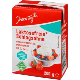 Jeden Tag laktosefreie haltbare Sahne 30% (200g Packung)