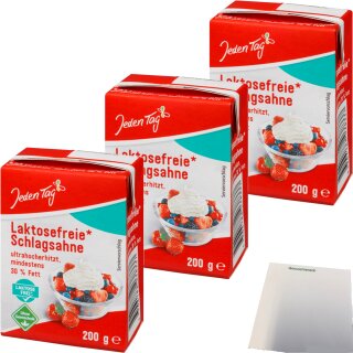 Jeden Tag laktosefreie haltbare Sahne 30% 3er Pack (3x200g Packung) + usy Block