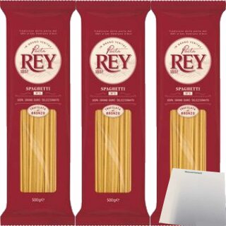 Pasta Rey Spaghetti Nr.5 3er pack (3x500g Packung) + usy Block