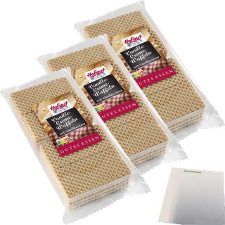 Hofgut Vanillewaffeln 3er Pack (3x200g Packung) + usy Block