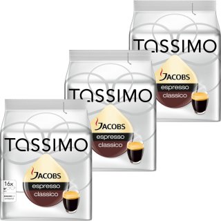 Tassimo T-Disc Jacobs Espresso Classico 3er Set (3x16 Portionen)
