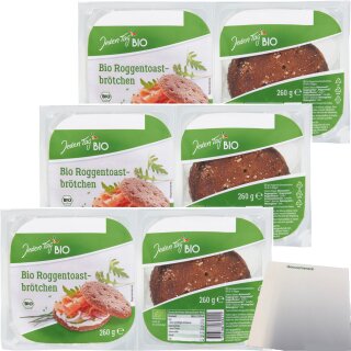 Jeden Tag Bio Roggentoastbrötchen 3er Pack (3x260g Packung) + usy Block
