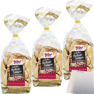 Hofgut Schoko-Biskuitzungen 3er Pack (3x200g Beutel) + usy Block