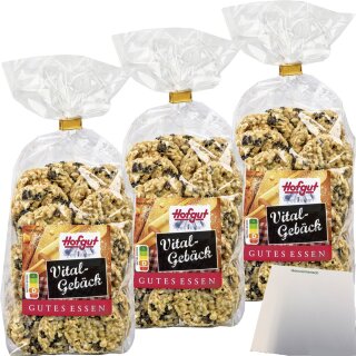Hofgut Vitalgebäck 3er Pack (3x200g Packung) + usy Block