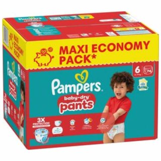 Pampers Baby Dry Pants Gr.6 13-19kg Extra Large (74St Packung)