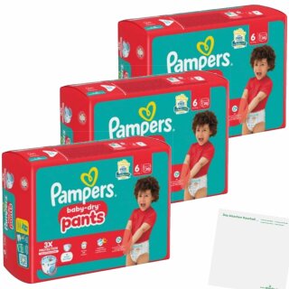 Pampers Baby Dry Pants Gr.6 13-19kg Extra Large 3er Pack (3x20St Packung) + usy Block