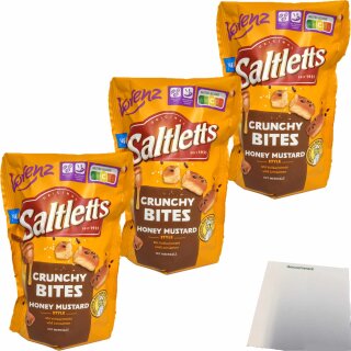 Lorenz Saltletts Crunchy Bites Honey Mustard Style 3er Pack (3x100g Packung) + usy Block