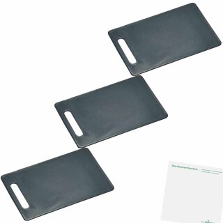 Kesper Schneidebrett schwarz 24x15x0,5cm 3er Pack (3x1 Stück) + usy Block