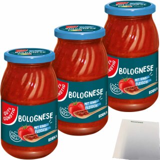 G&G Nudelsauce Bolognese 3er Pack (3x420g Glas) + usy Block