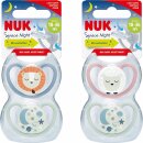 NUK Space Night Schnuller mit Leuchteffekt 6-18m Keine Motivwahl 3er pack (3x1 Stück) + usy Block