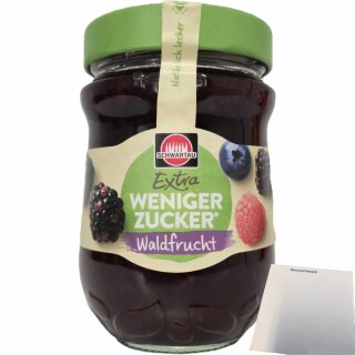 Schwartau Extra Weniger Zucker Waldfrucht (300g Glas) + usy Block