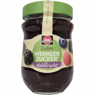 Schwartau Extra Weniger Zucker Waldfrucht (300g Glas) Restposten Sonderpreis MHD 09.09.2024