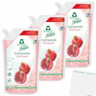 Frosch Flüssigseife Granatapfel Nachfüllpackung 3er Pack (3x500ml Flasche) + usy Block