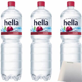 hella near water Kirsche 3er Pack (3x1,5l Flasche) + usy Block