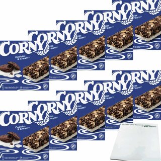 Corny Cookies & Cream 6 Riegel 10er Pack (10x138g Packung) + usy Block