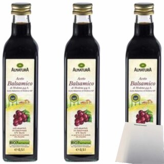 Alnatura Aceto Balsamico di Modena 3er Pack (3x500ml Flasche) + usy Block