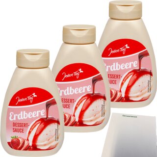 Jeden Tag Dessertsauce Erdbeere 3er Pack (3x250g Tube) + usy Block