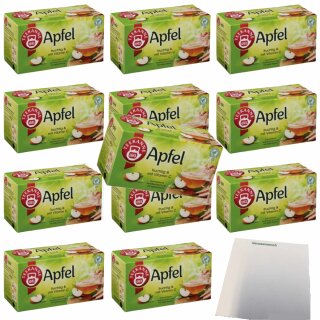Teekanne Fruchtiger Apfel 20 Teebeutel 12er Pack (12x60g Packung) + usy Block