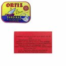 Conservas Ortiz Sardinas a la antiqua Sardinen in Olivenöl 3er Pack (3x140g Dose) + usy Block