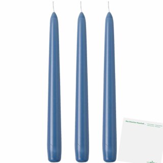 bolsius Spitzkerze 24,5x2,4cm 3er Pack (3x1 Stück, Eine Kerze) + usy Block