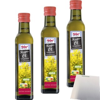 Hofgut Rapsöl mild 3er Pack (3x250ml Flasche) + usy Block